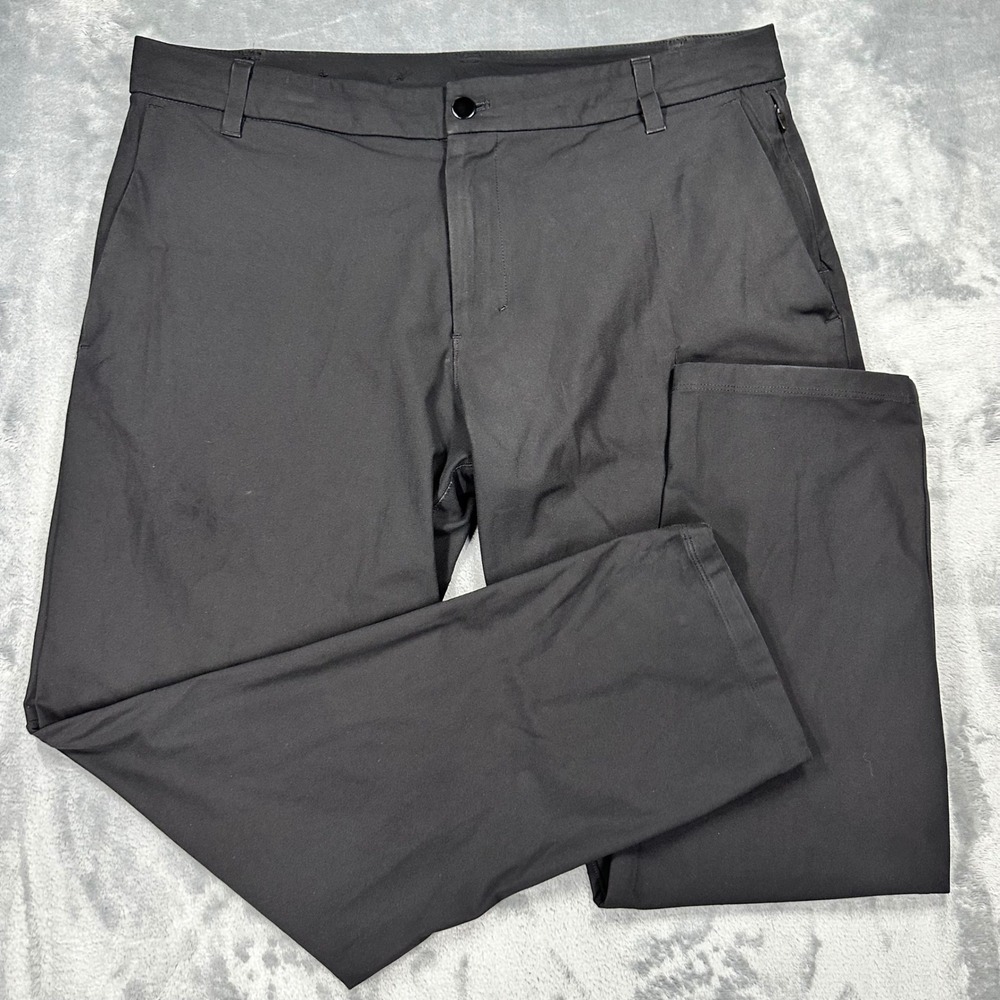 Lululemon Mens Commission Slim Fit Pants Black Size 36 Technical Trousers
